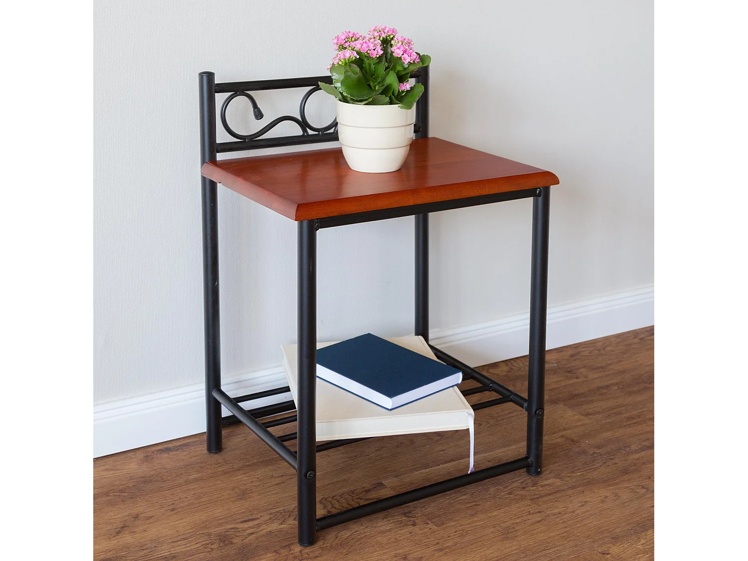 Mesita de noche 64x45x35 cm metal negro