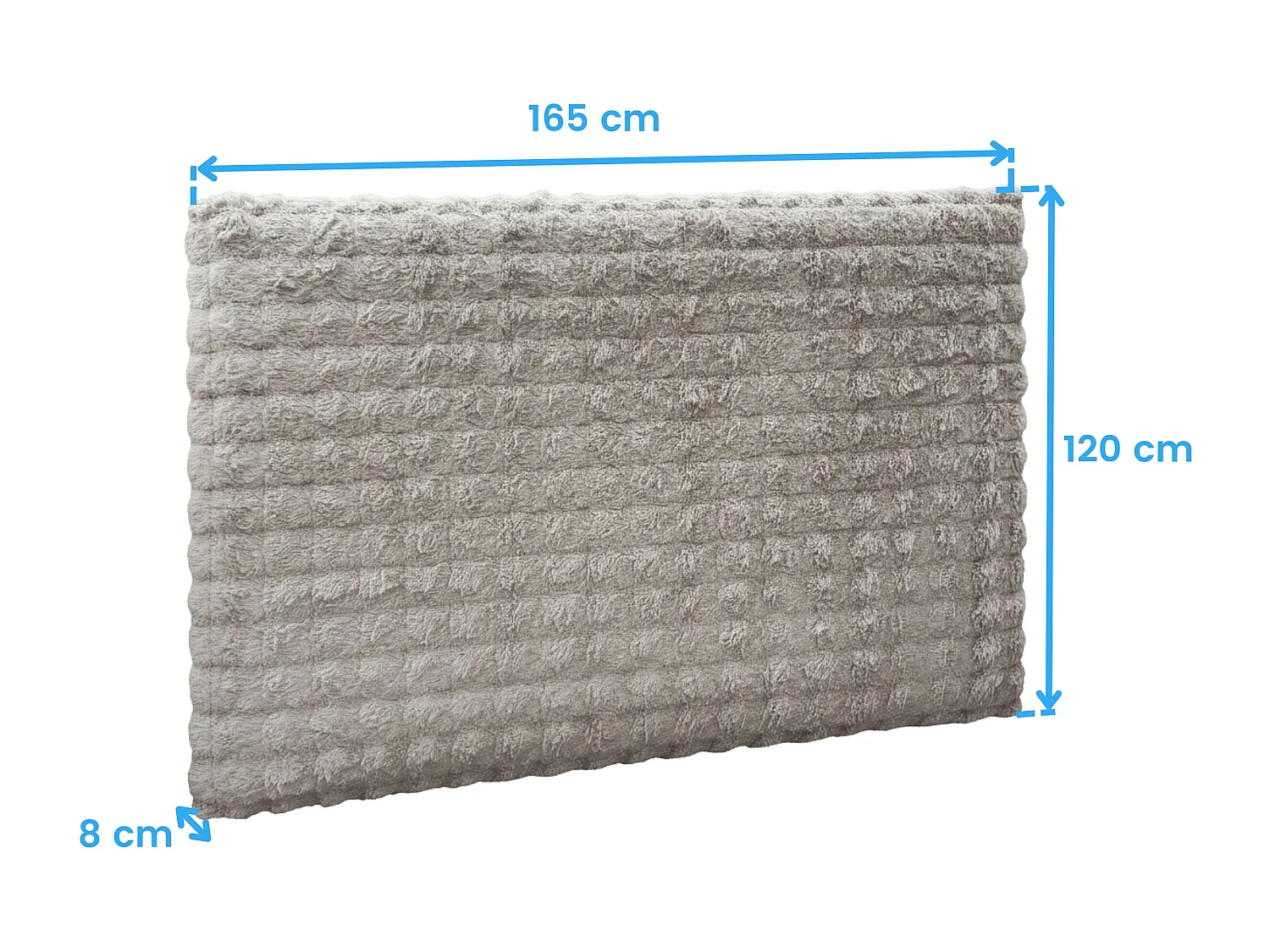 Cabeceira de cama Bristol, em melamina bege e poliéster, 120x165x8 cm