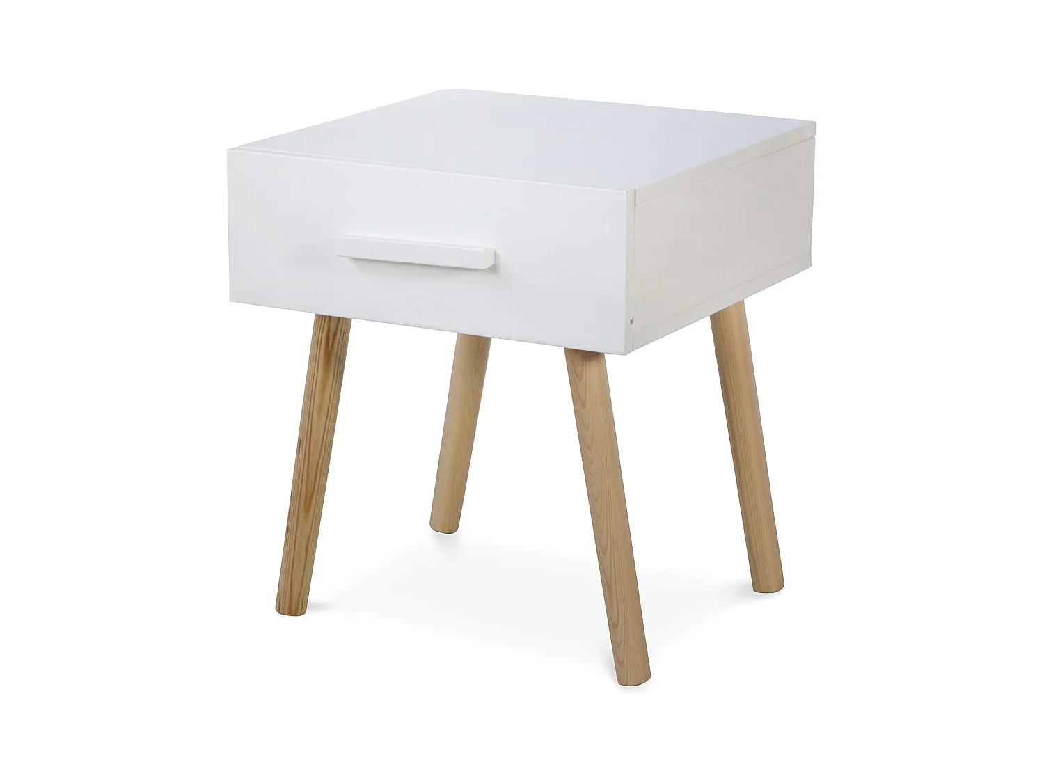 Nachttisch 40x46x40 cm weiß Nachtschrank Schlafzimmer Beistelltisch Schrank Kiefernholz Schublade