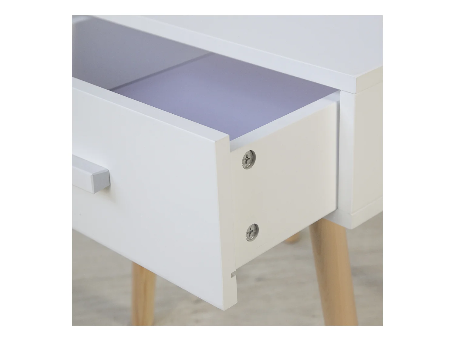 Nachttisch 40x46x40 cm weiß Nachtschrank Schlafzimmer Beistelltisch Schrank Kiefernholz Schublade