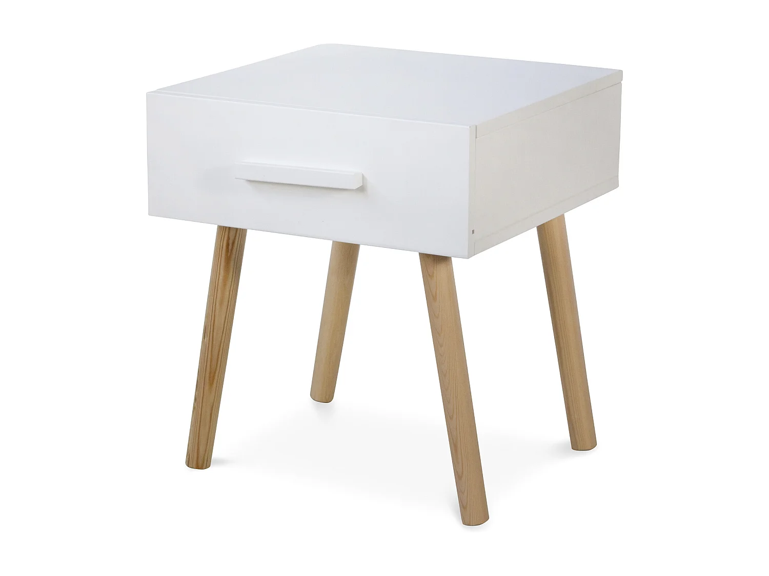 Nachttisch 40x46x40 cm weiß Nachtschrank Schlafzimmer Beistelltisch Schrank Kiefernholz Schublade