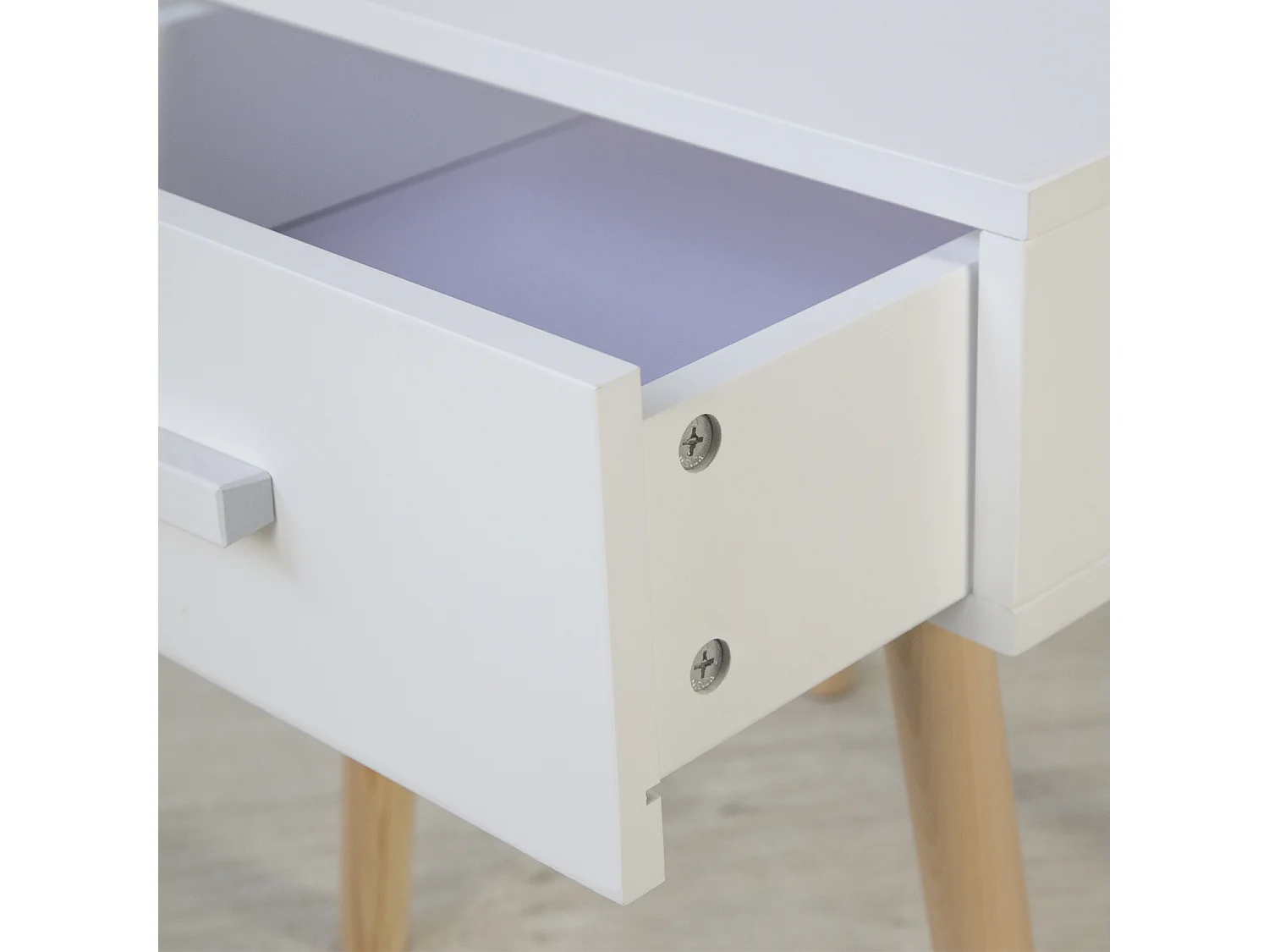 Nachttisch 40x46x40 cm weiß Nachtschrank Schlafzimmer Beistelltisch Schrank Kiefernholz Schublade