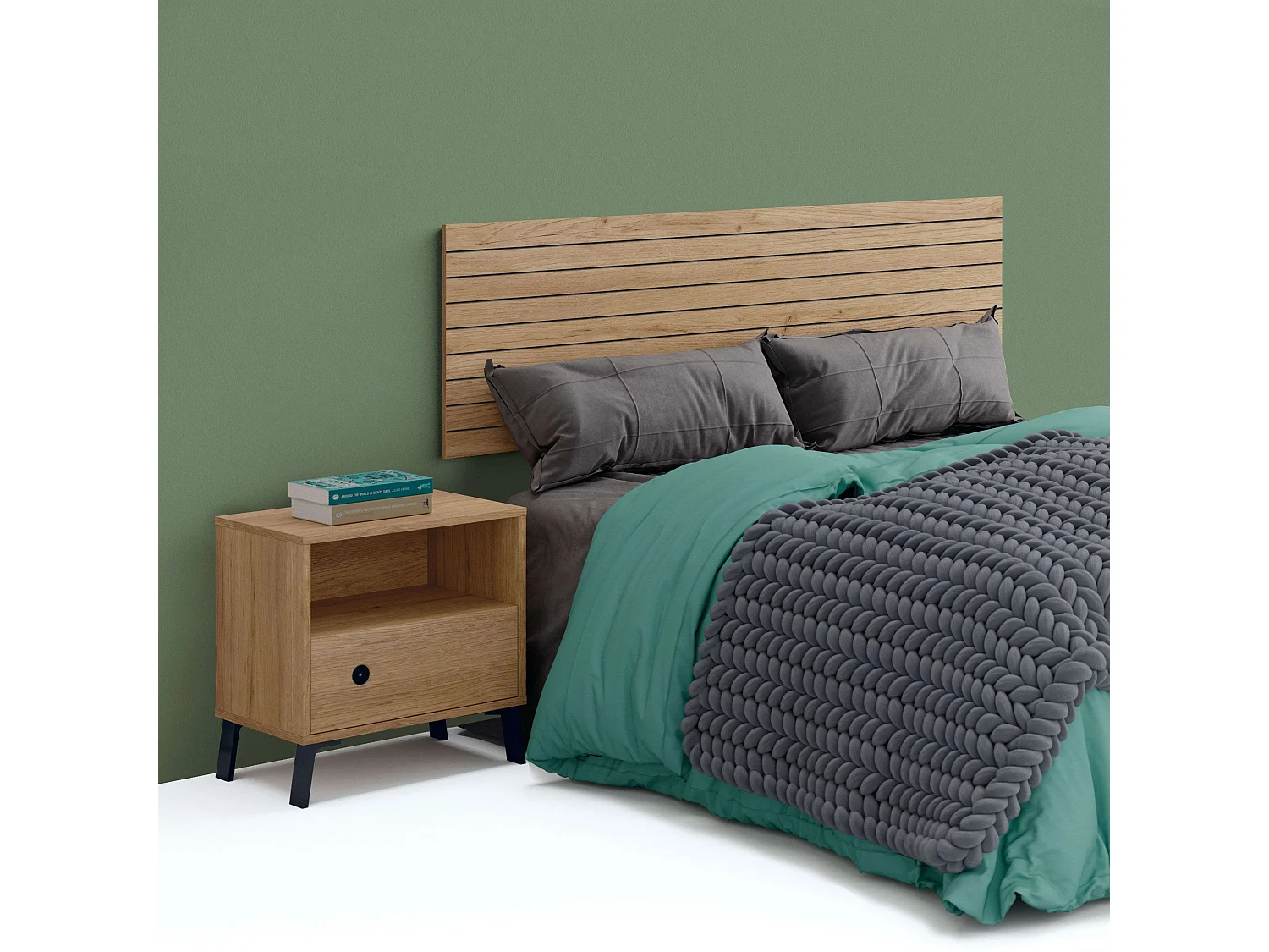 Cabeceira Camila com Serigrafia Carvalho Dourado 160 cm