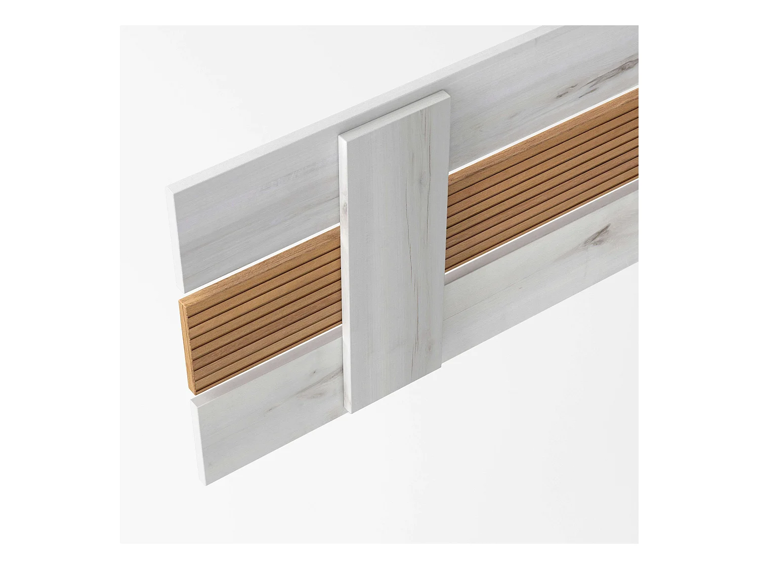 Cabecero Cama Matrimonio Arles Estilo Nórdico Blanco Albo y Roble 160 cm