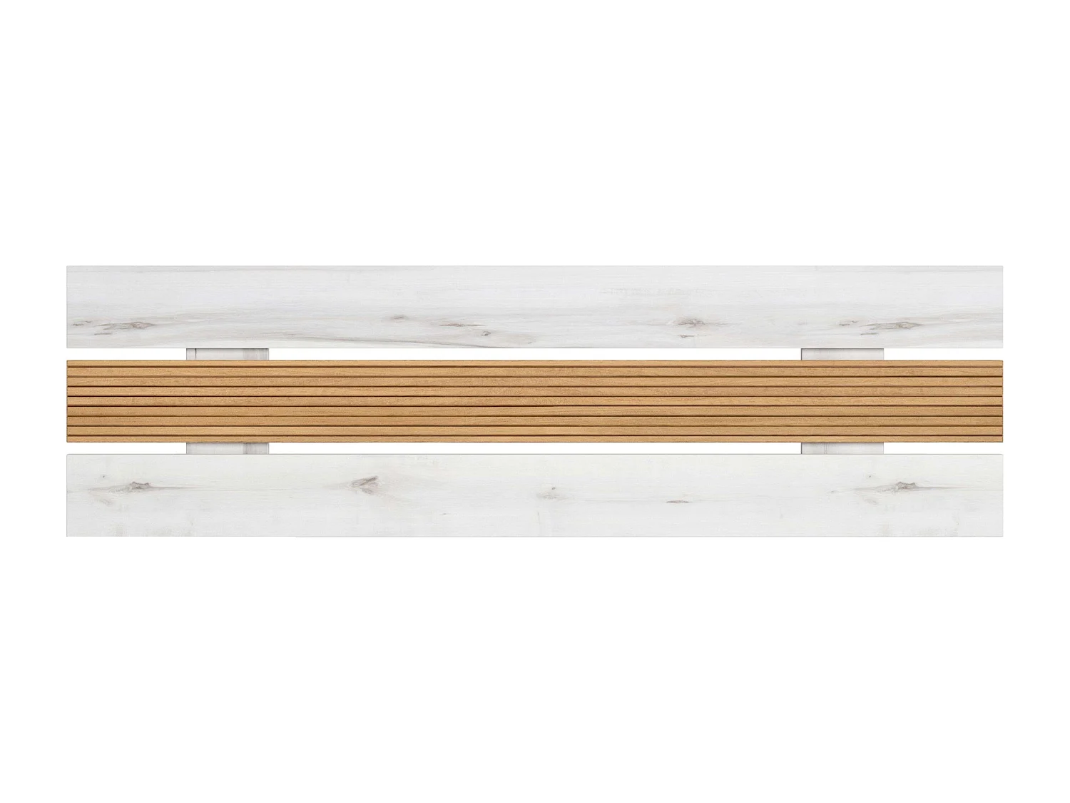 Cabeceira de cama de casal Arles estilo nórdico branco Albo e carvalho 160 cm