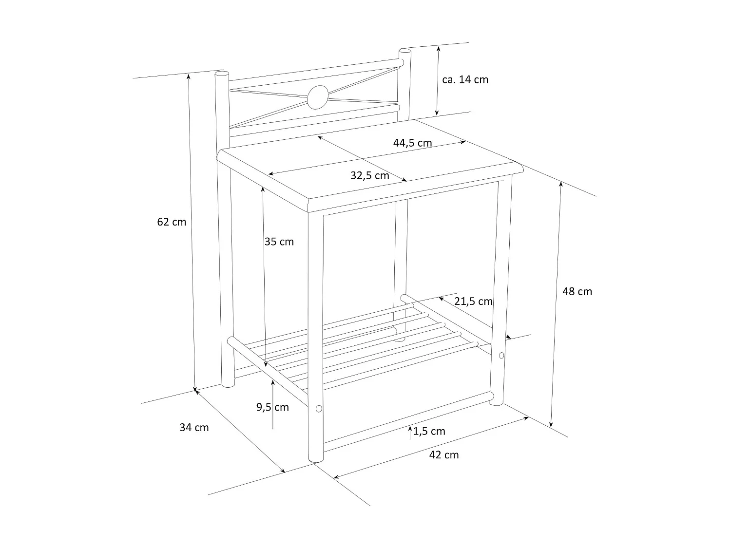 Szafka nocna 64x45x35 cm czarna
