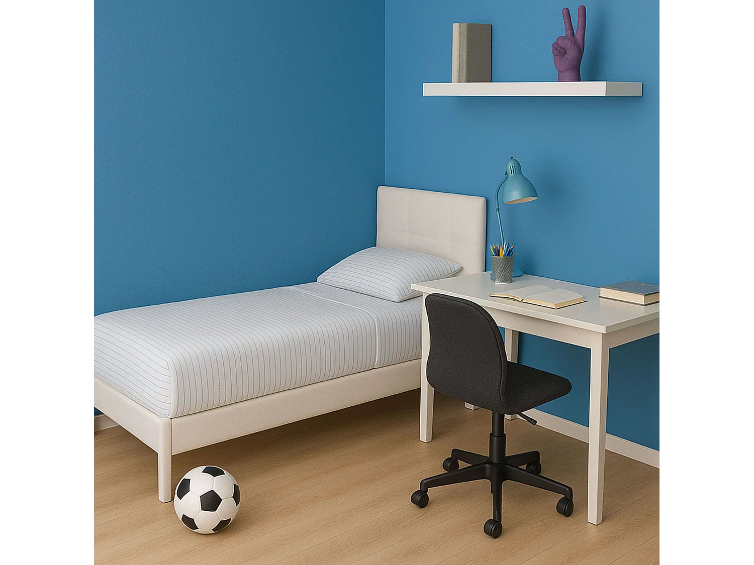 Cabeceira Isabella Cama Individual. Couro Sintético Branco 105x52 cm