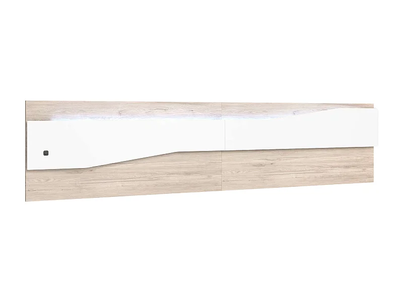 Cabeceira Nantes para cama de casal 150 cm branco mate/sahara 220x50 cm