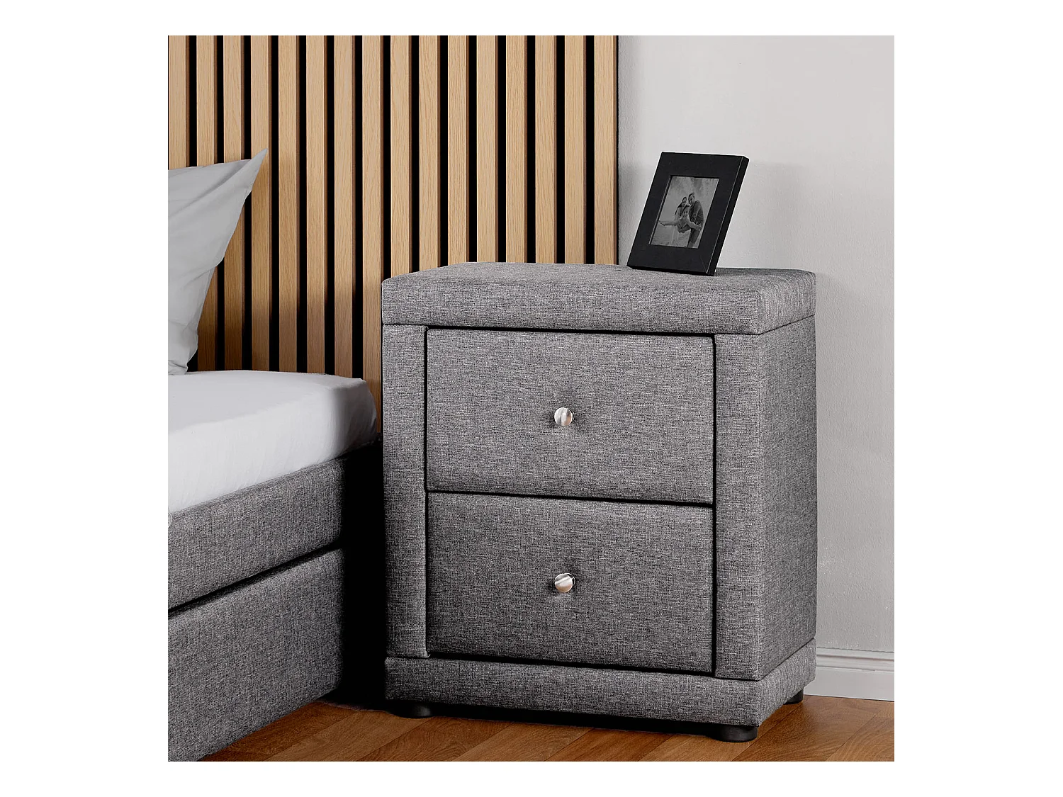 Szafka nocna 47x54x29 cm szara, stolik nocny