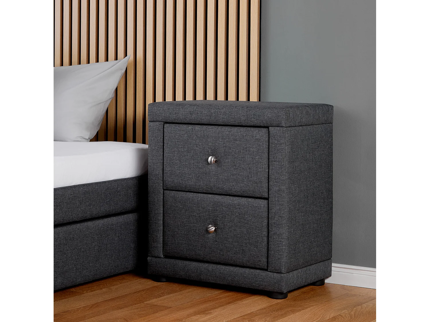 Table de chevet 47x54x29 cm, table de nuit grise