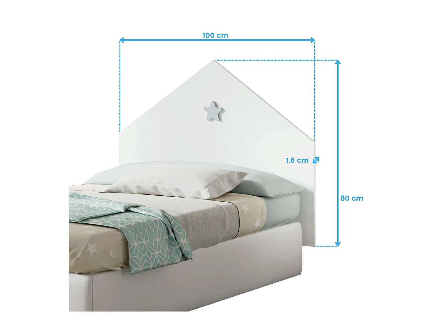 Tête de lit pour chambre d'enfant Star 100x80x2 cm