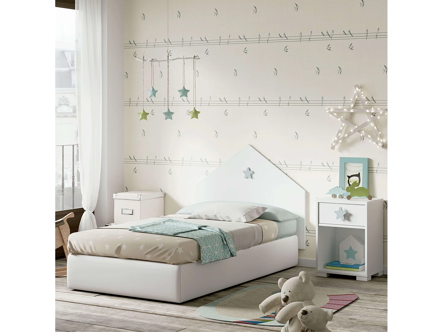 Cabeceira de Quarto Infantil Estrela 100x80x2 cm