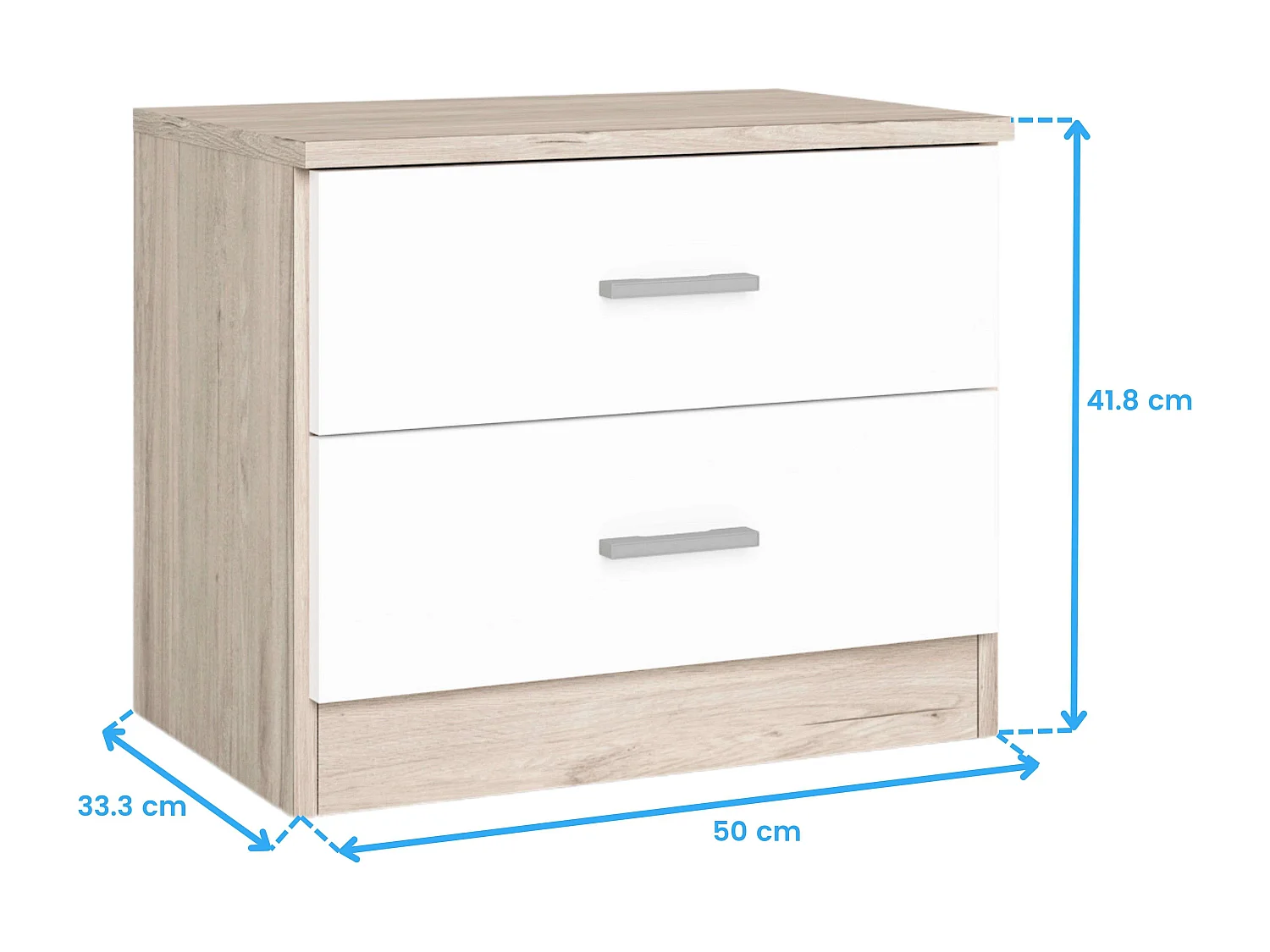 Pack muebles dorm. cabecero, cómoda y mesita 2 caj. blanco mate/sahara