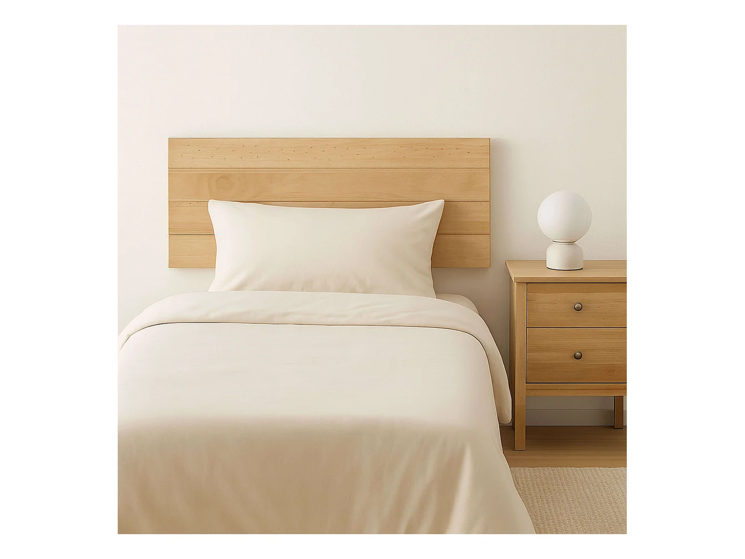 Cabecero Cama 90 Juvenil Madera Pino Blanco/Roble 110 cm