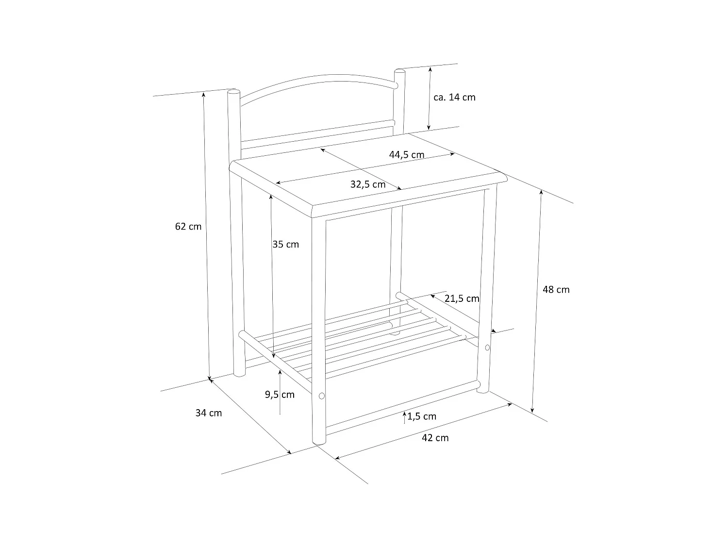 Nachttisch 64x40x33 cm Schwarz