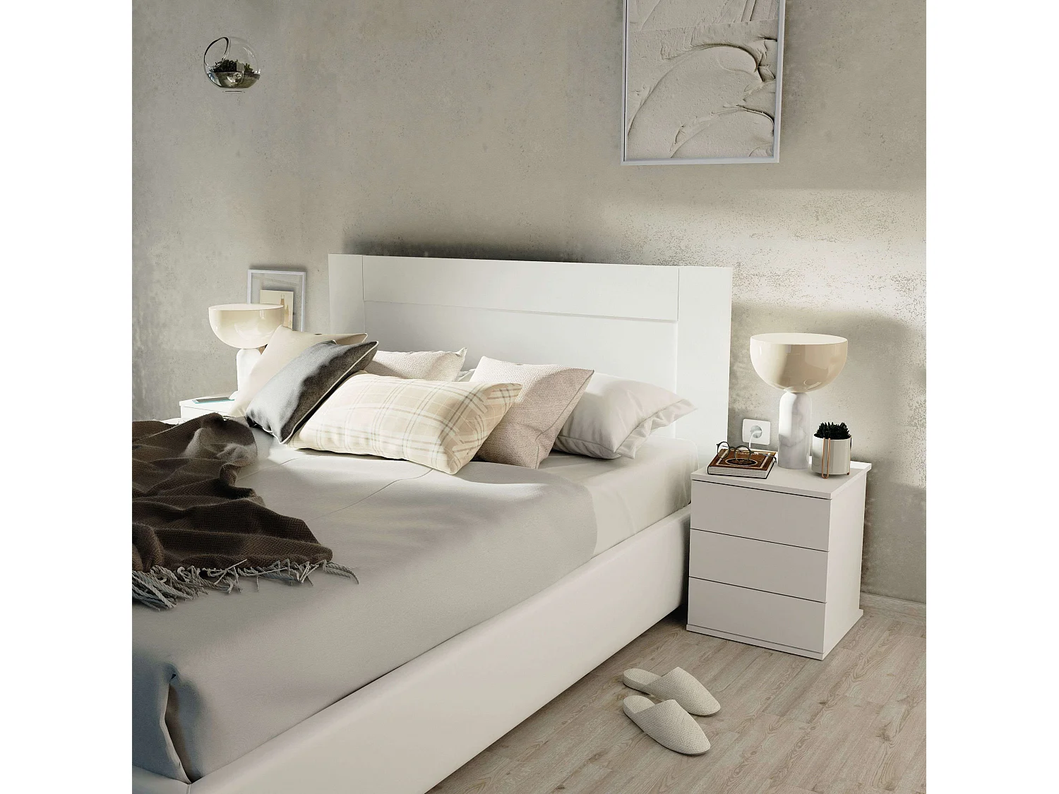 Cabeceira Aroa 164 cm Branco Moderno Quarto