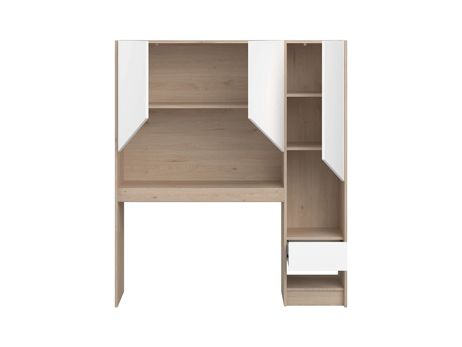 Cabecero Estantería Child Roble Jackson Blanco Mate 152x132x32 cm