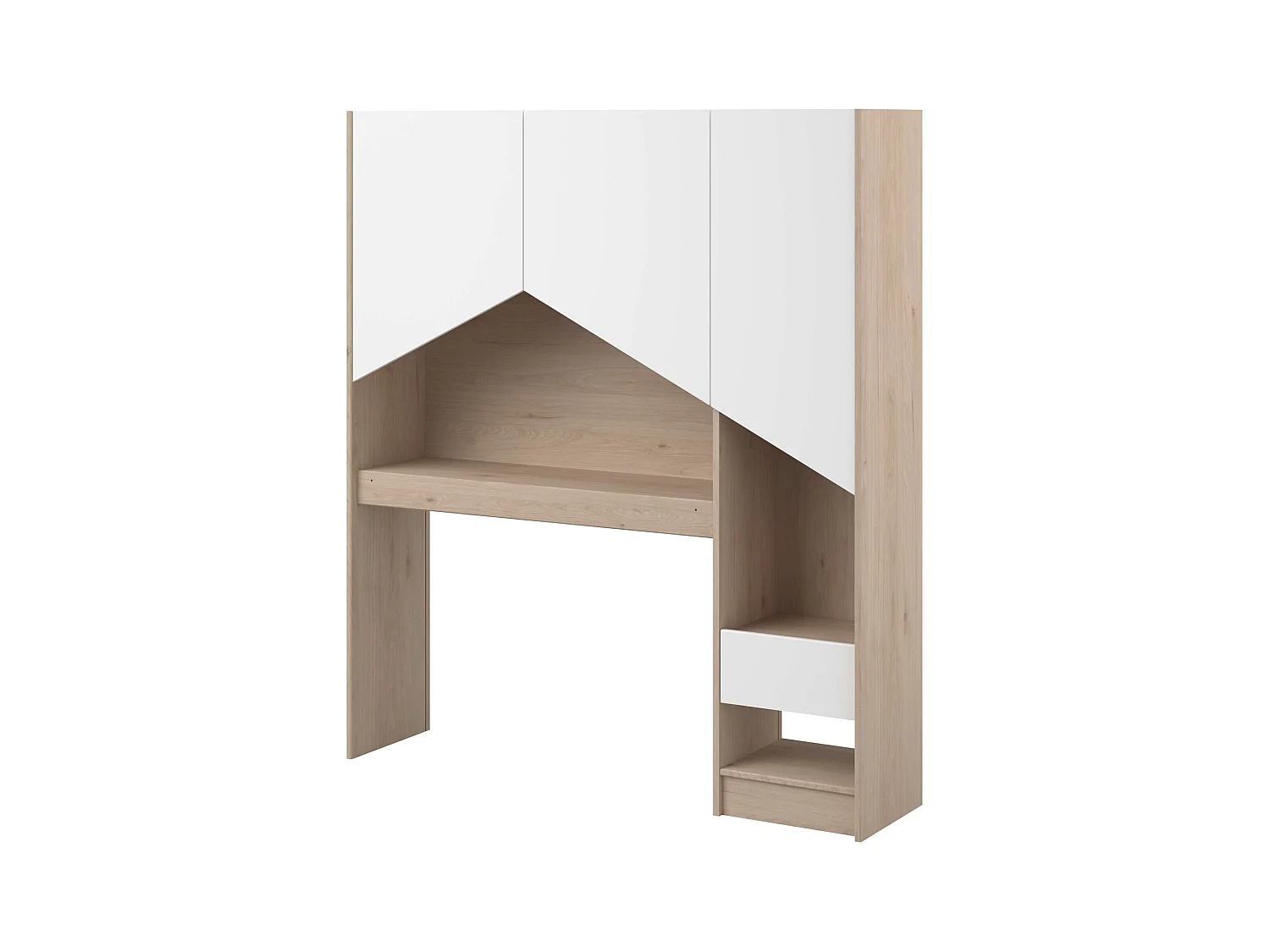 Cabecero Estantería Child Roble Jackson Blanco Mate 152x132x32 cm