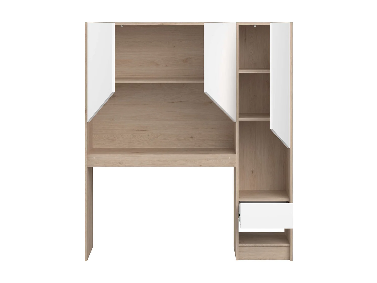 Cabeceira de Estante Infantil Jackson Carvalho Branco Mate 152x132x32 cm