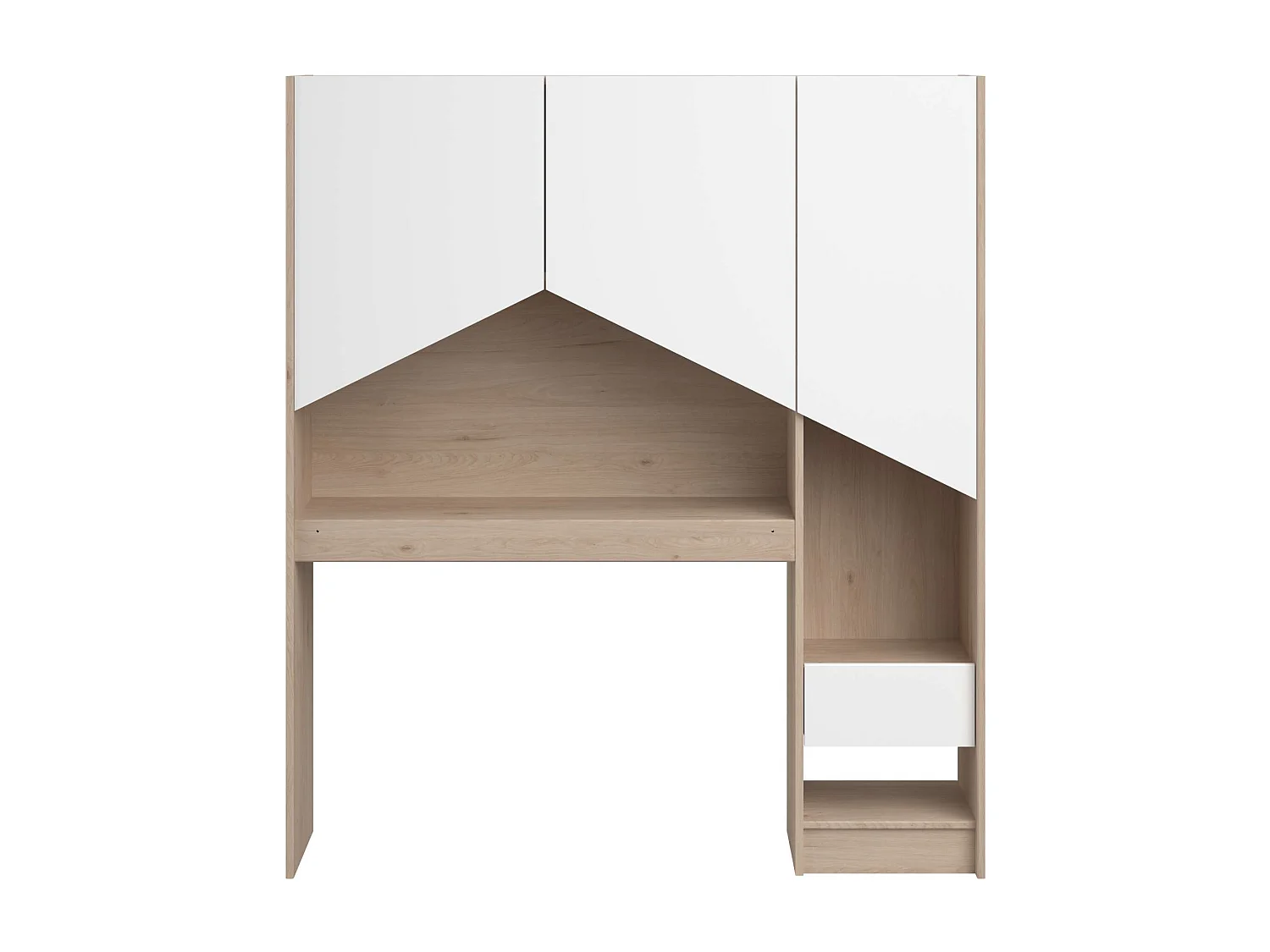 Cabeceira de Estante Infantil Jackson Carvalho Branco Mate 152x132x32 cm