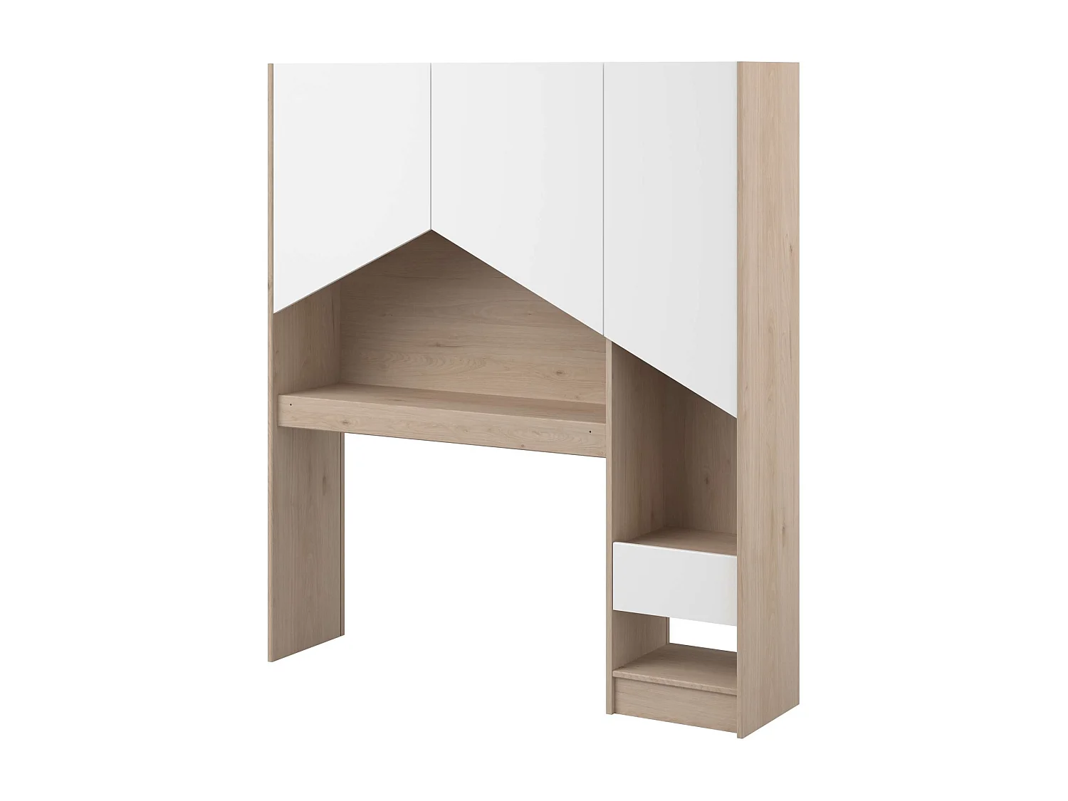 Cabeceira de Estante Infantil Jackson Carvalho Branco Mate 152x132x32 cm