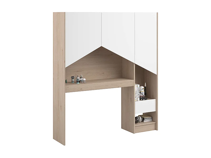 Cabeceira de Estante Infantil Jackson Carvalho Branco Mate 152x132x32 cm