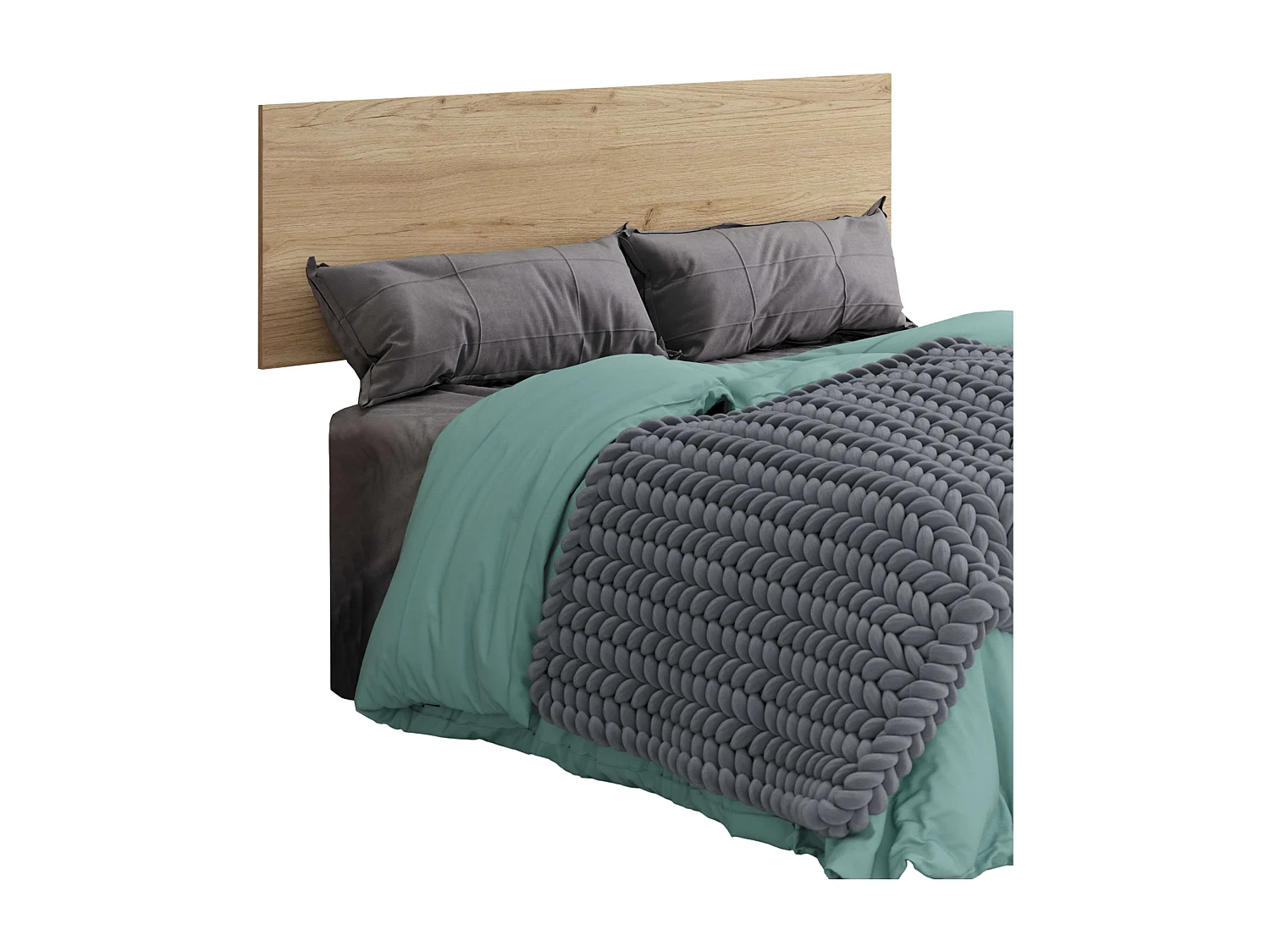 Tête de lit Clim en mélaminé, chêne doré pour lits de 150 ou 135 cm