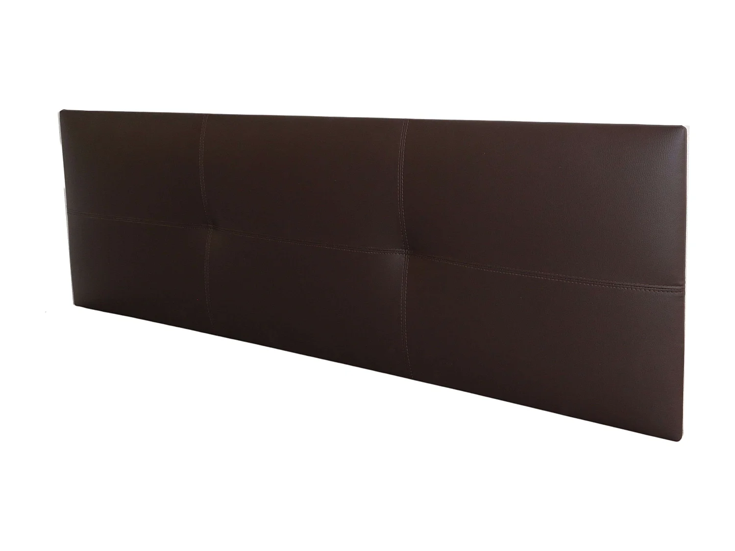 Tête de lit Isabella Double en similicuir Marrón chocolat 165x52 cm