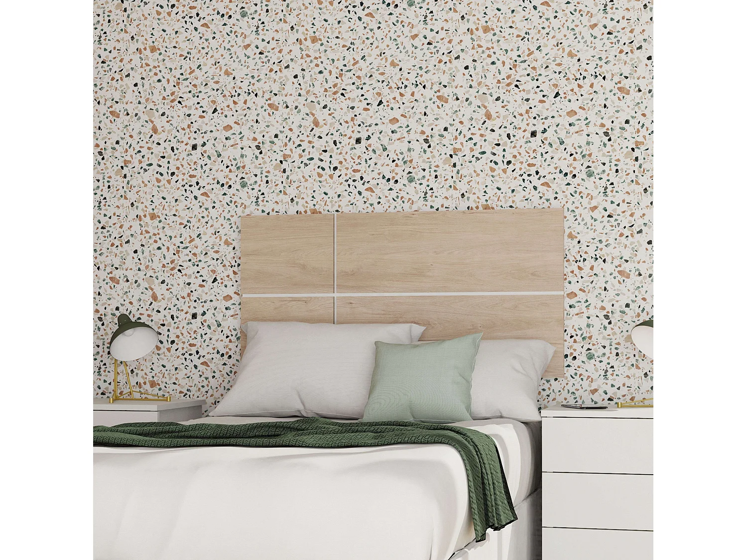 Tête de lit de 90 cm pour chambre d'adolescent en chêne Aurora