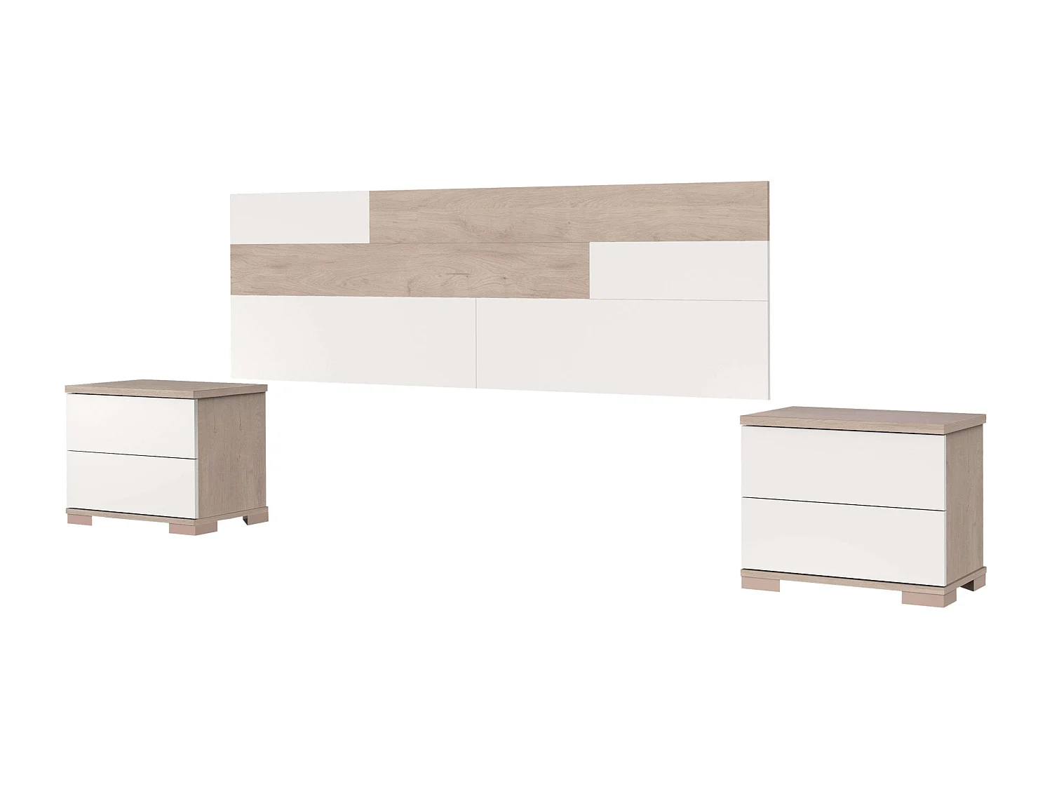 Cabeceira Erika + Mesas de Cabeceira Moderna Cama de Casal 150 cm