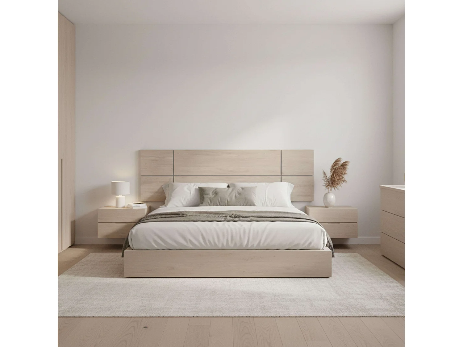 Cabeceira de Cama Nova 160 cm Quarto Casal Aurora Carvalho