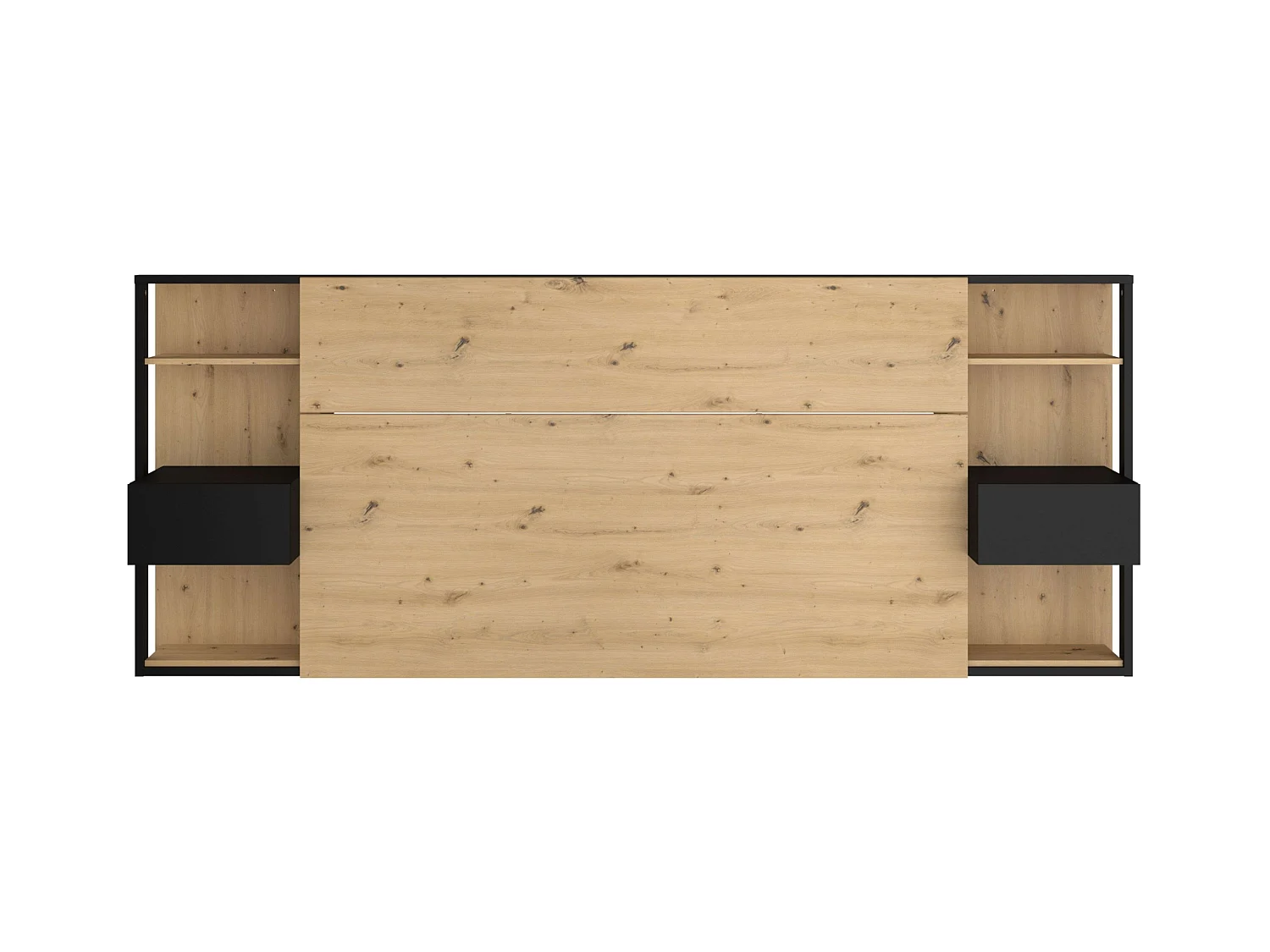 Cabecero matrimonio Stamp Roble/Negro 255x103x36 cm