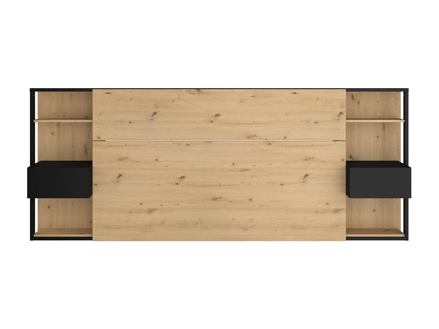 Cabecero matrimonio Stamp Roble/Negro 255x103x36 cm