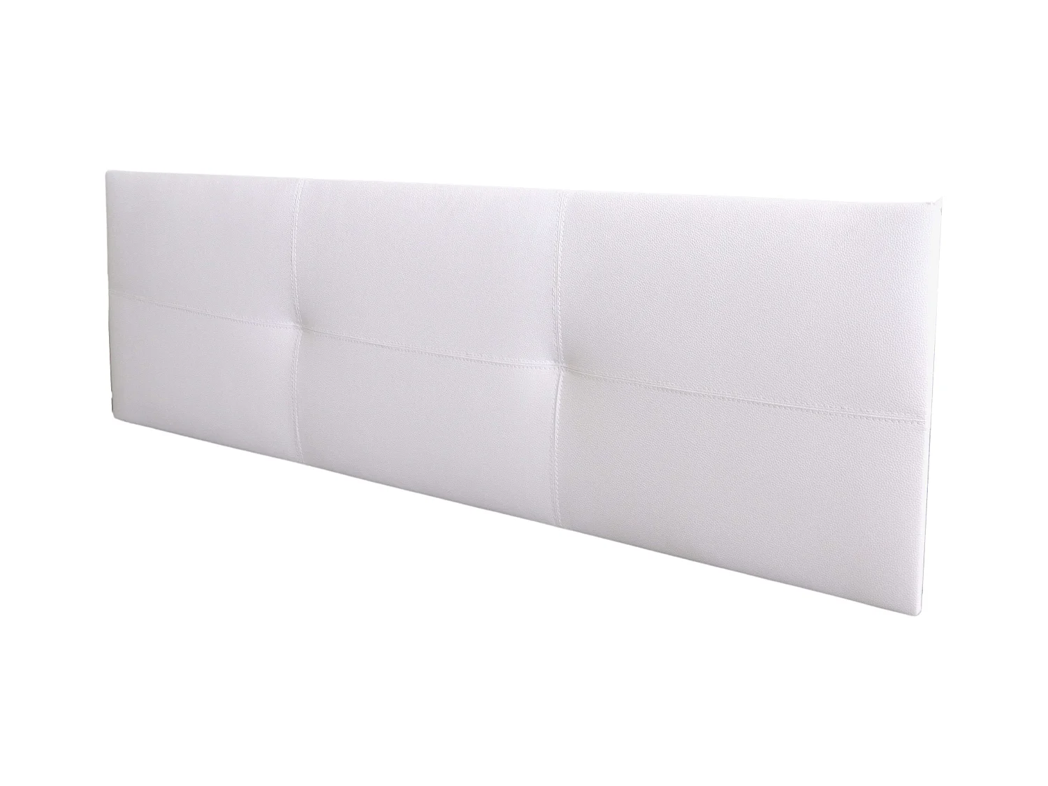 Tête de lit Isabella pour lit double en similicuir blanc 165x52 cm