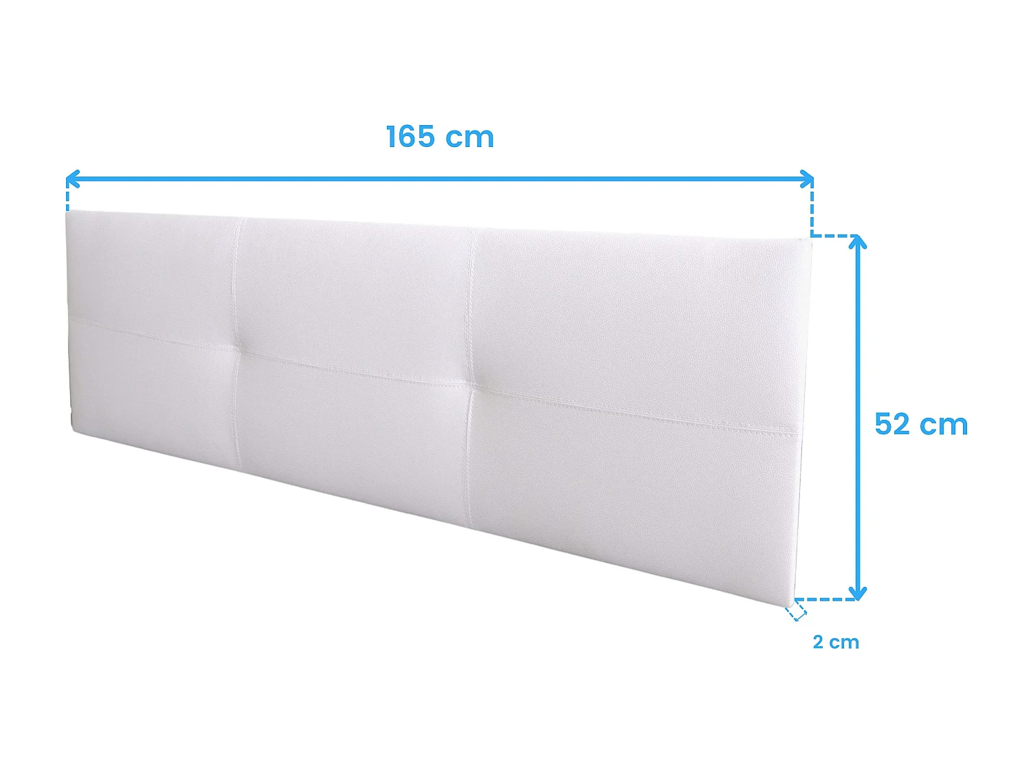 Cabeceira Isabella Cama Casal Couro Sintético Branco 165x52 cm