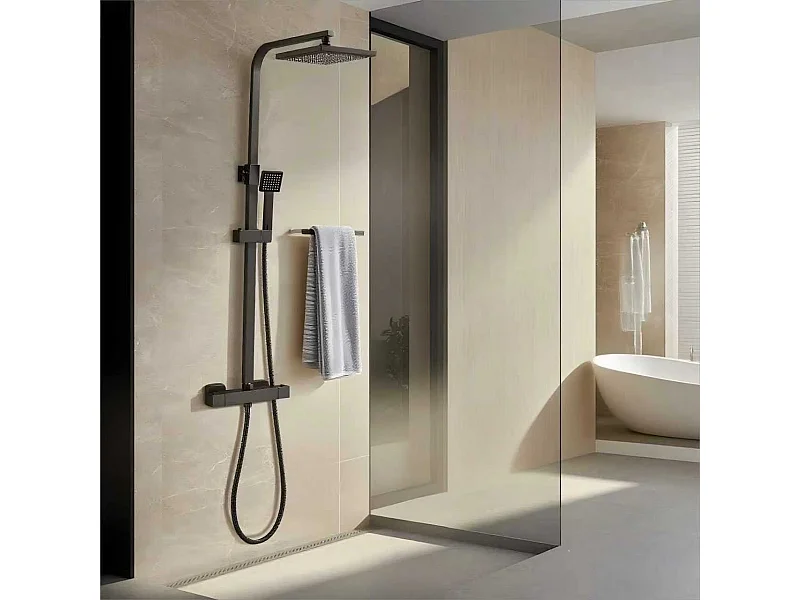 Colonne de douche thermostatique avec pomme de douche