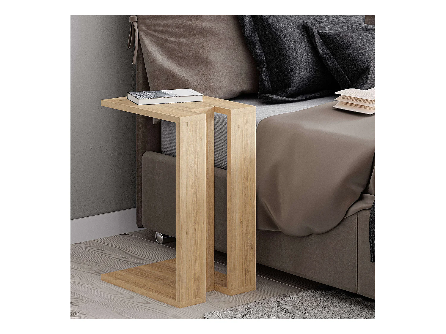 Table d'appoint en chêne Tesauro Safir 30x57x40cm Salle à manger