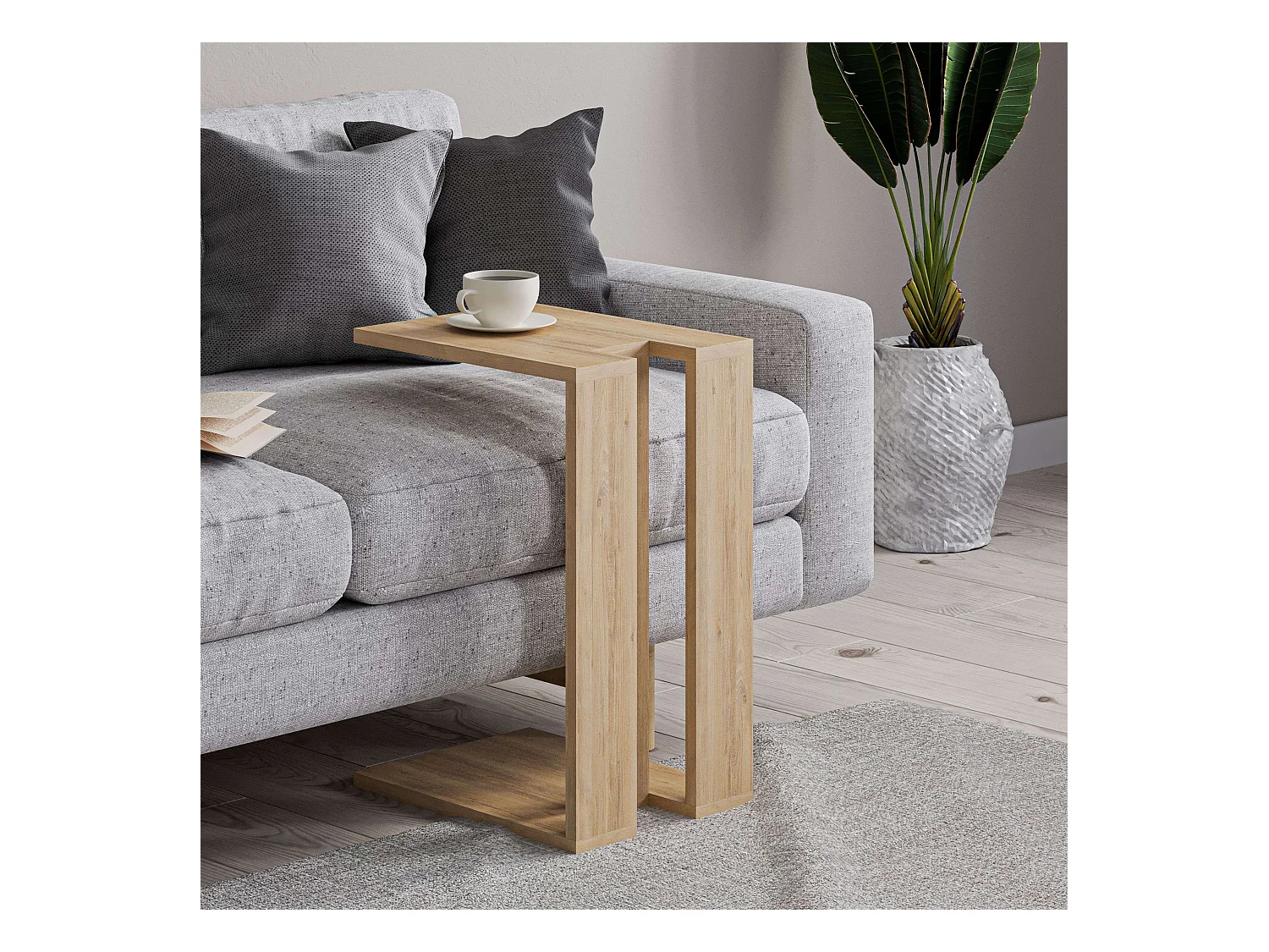 Table d'appoint en chêne Tesauro Safir 30x57x40cm Salle à manger