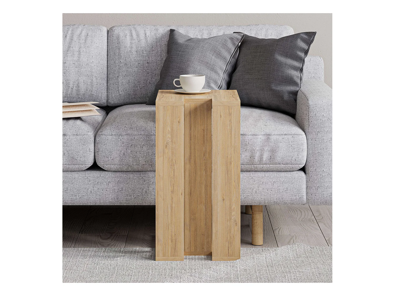 Table d'appoint en chêne Tesauro Safir 30x57x40cm Salle à manger