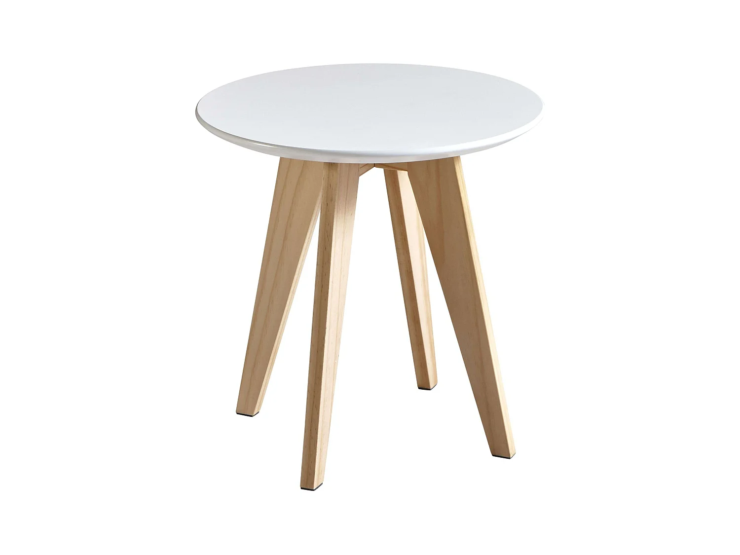 Table d'appoint de salon et salle à manger blanche et chêne 40 cm