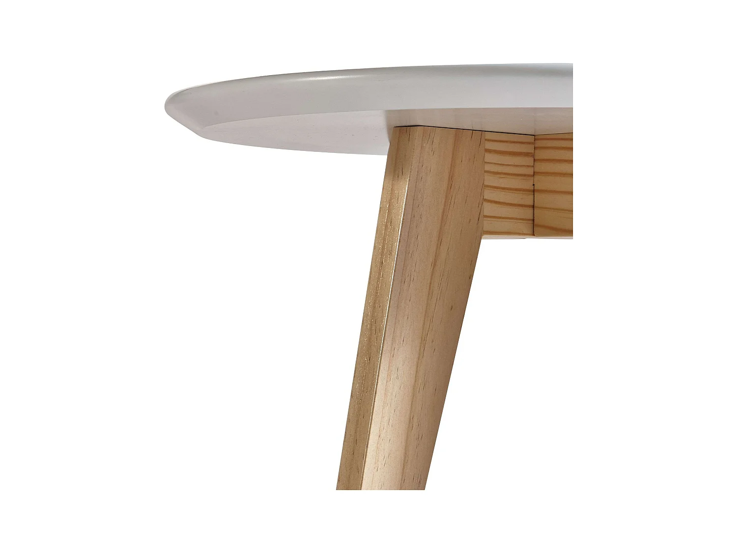 Table d'appoint de salon et salle à manger blanche et chêne 40 cm