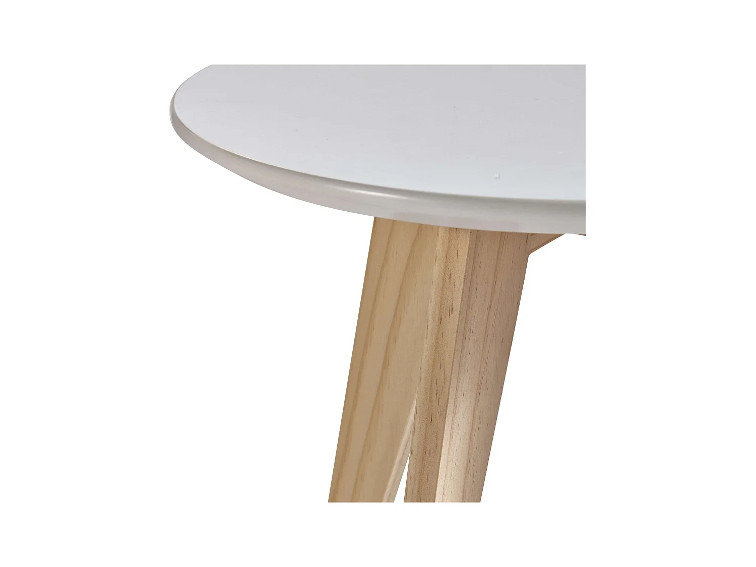 Table d'appoint de salon et salle à manger blanche et chêne 40 cm