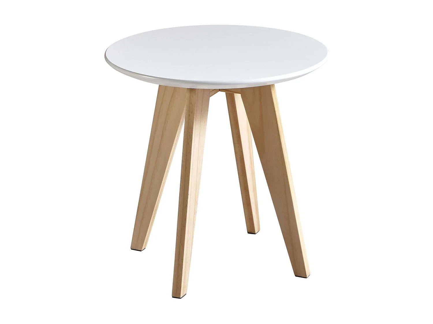 Table d'appoint de salon et salle à manger blanche et chêne 40 cm