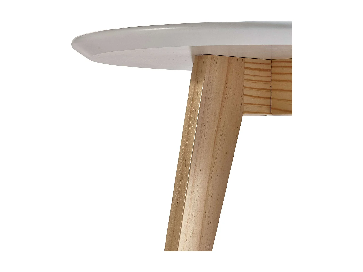 Table d'appoint de salon et salle à manger blanche et chêne 40 cm