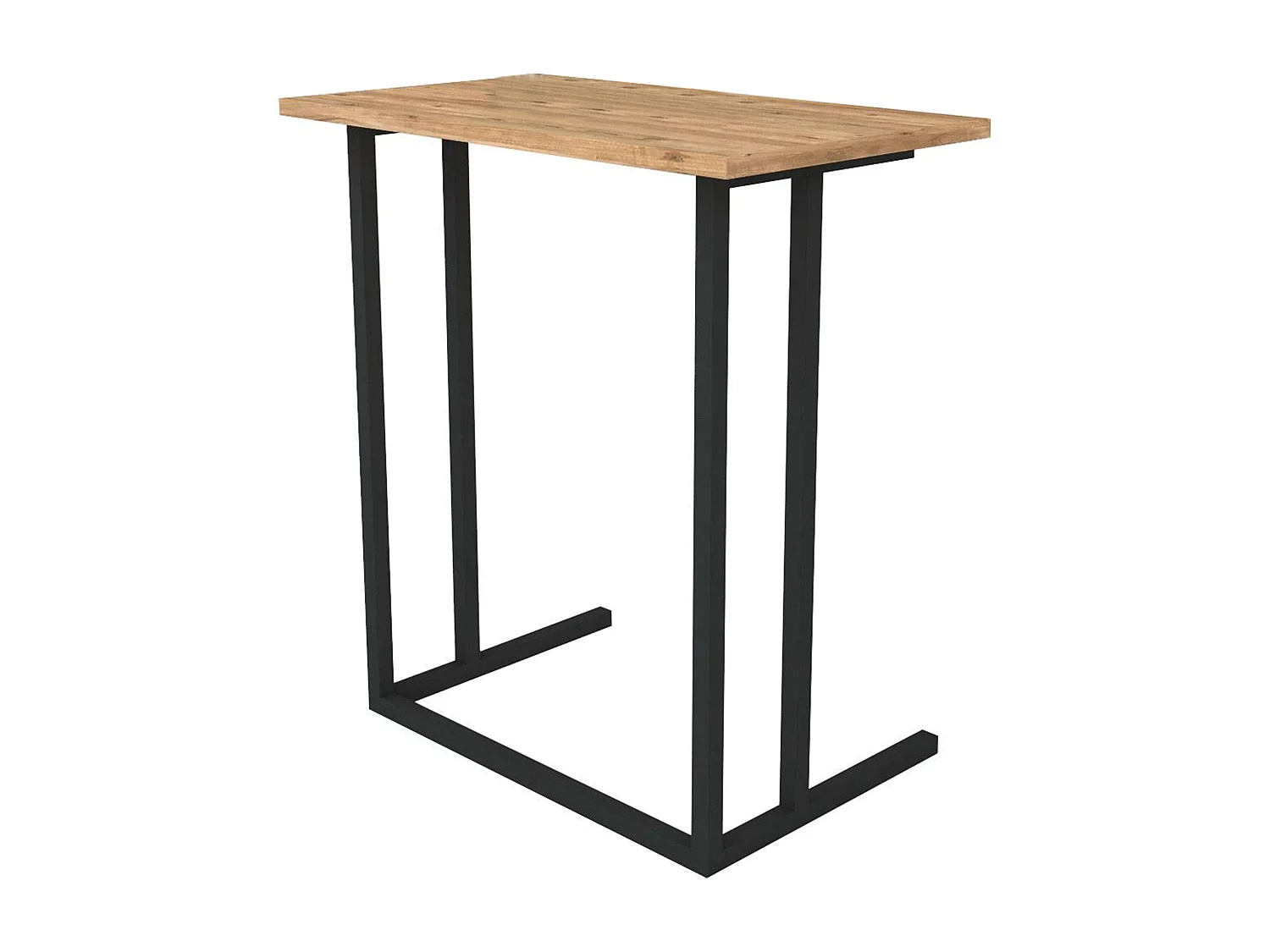 Table d'appoint de salon en chêne Safir noir 60x65x36 cm
