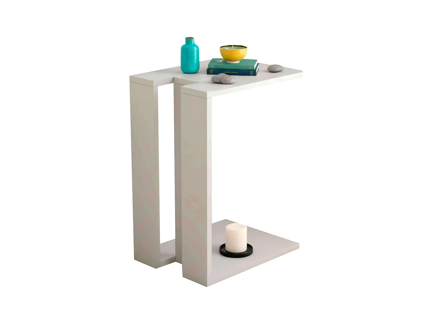 Table d'appoint blanche Tesauro 30 x 57 x 40 cm pour salle à manger