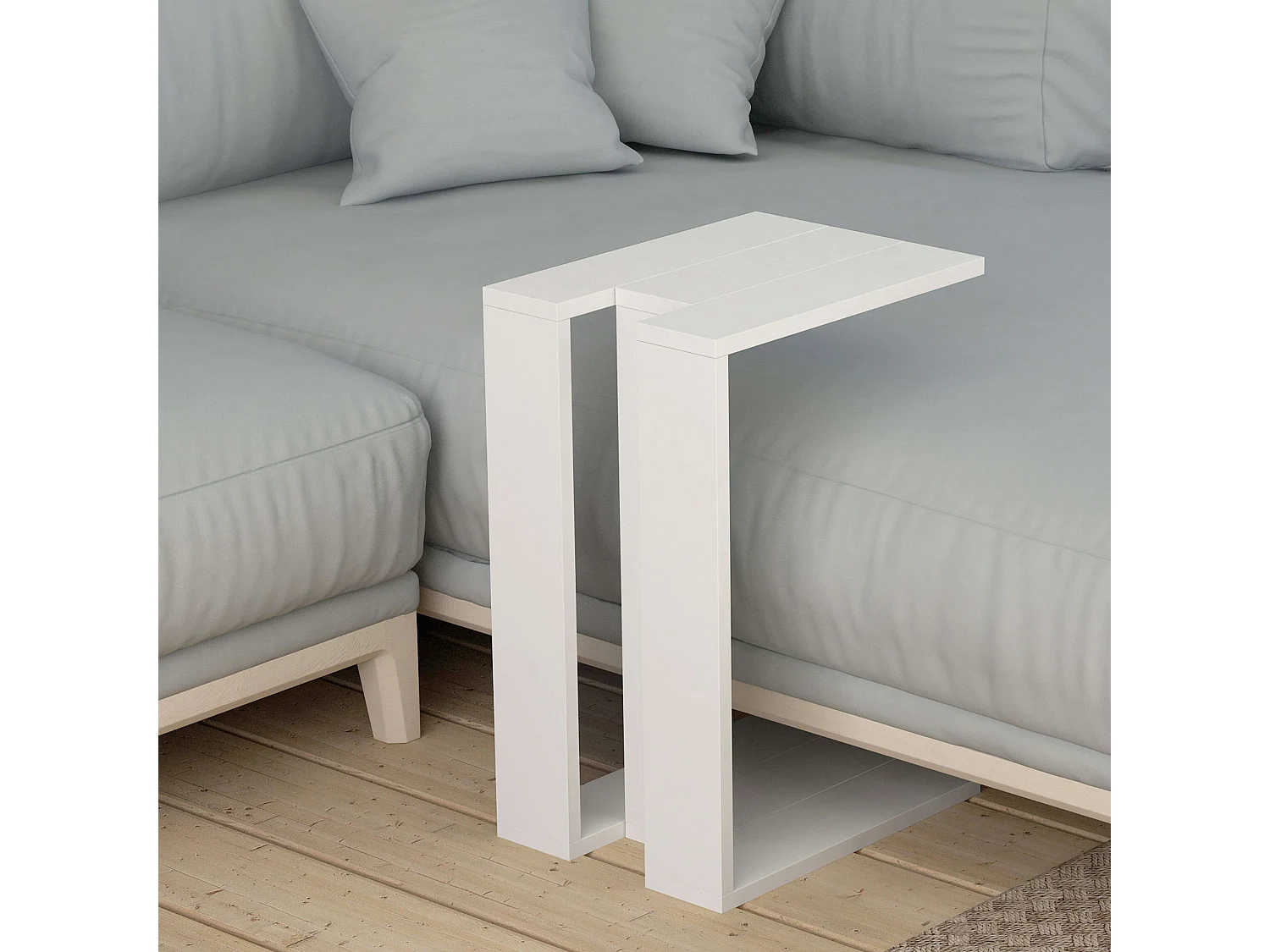 Table d'appoint blanche Tesauro 30 x 57 x 40 cm pour salle à manger