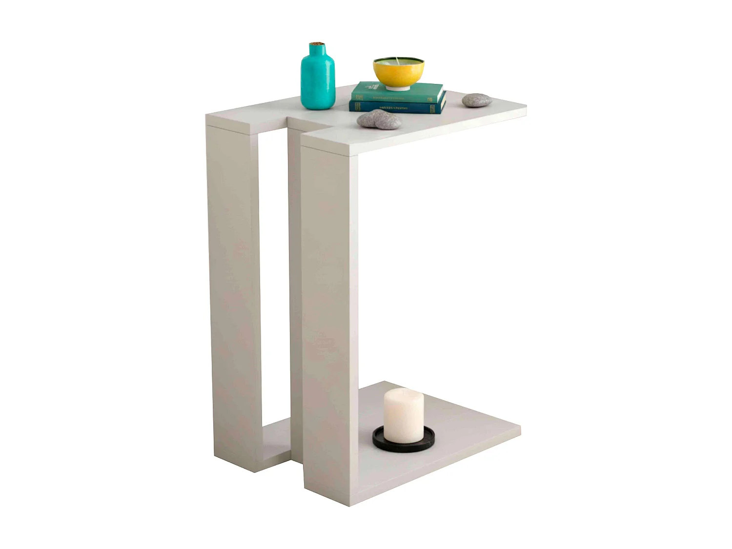 Table d'appoint blanche Tesauro 30 x 57 x 40 cm pour salle à manger