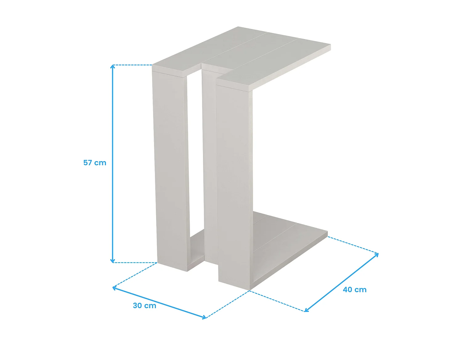 Table d'appoint blanche Tesauro 30 x 57 x 40 cm pour salle à manger