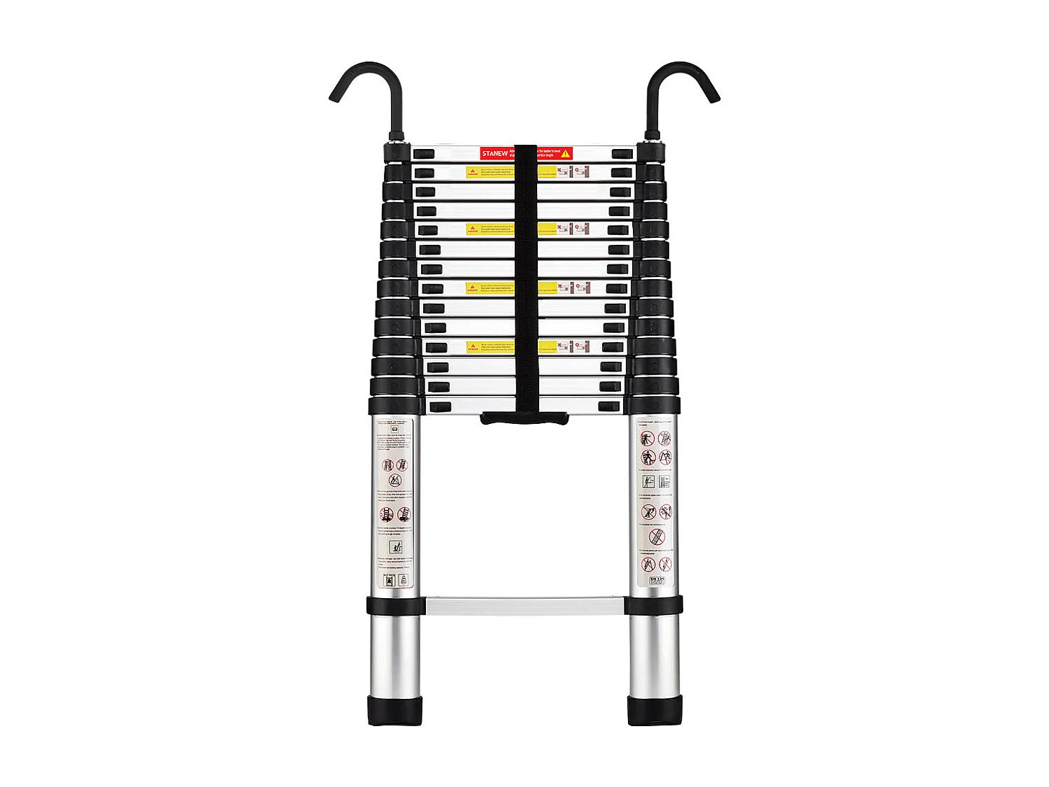 Échelle télescopique pliante en aluminium de 4,4 mètres avec main courante, capacité de charge maximale de 150 kilogrammes